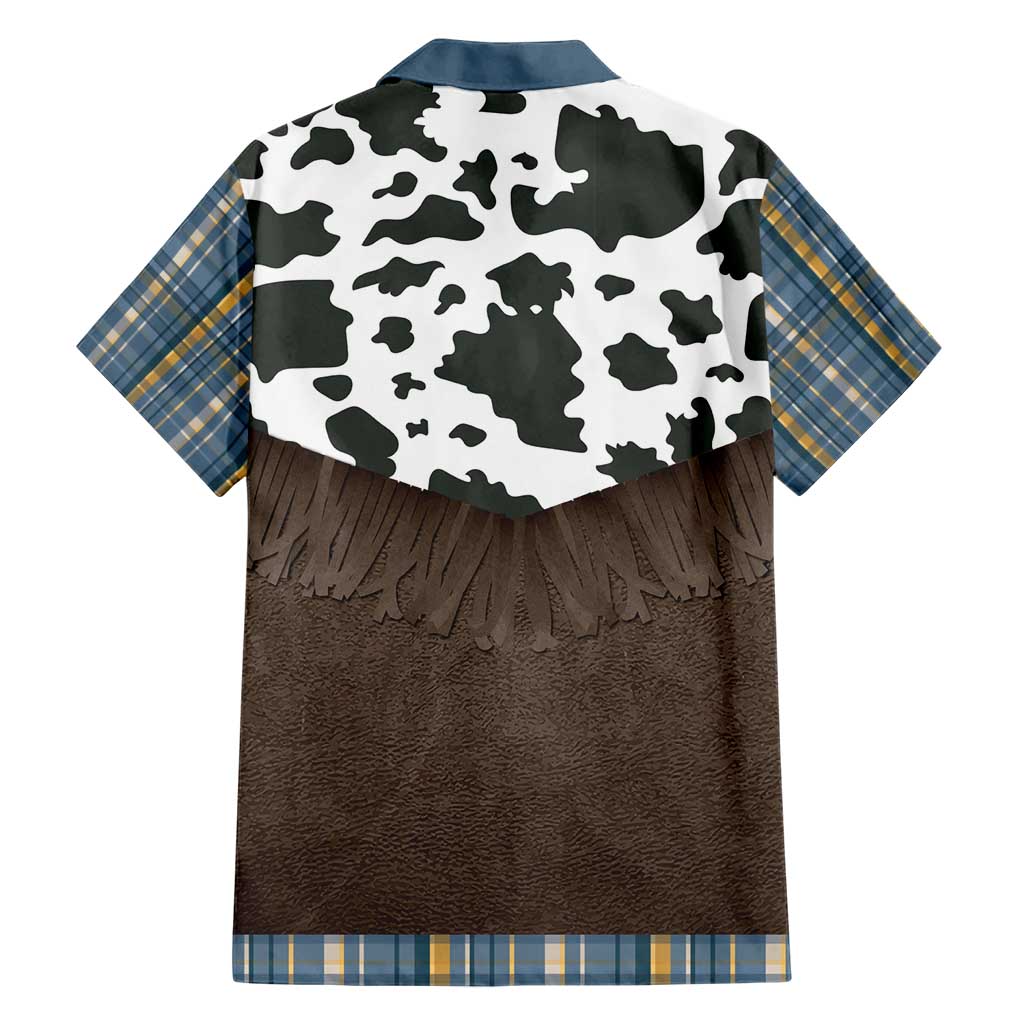 Cowboy Vest Costume Hawaiian Shirt Blue Yellow Plaid Pattern - Wonder Print Shop