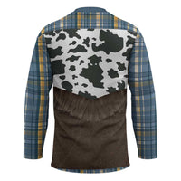 Cowboy Vest Costume Hockey Jersey Blue Yellow Plaid Pattern - Wonder Print Shop