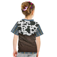 Cowboy Vest Costume Kid T Shirt Blue Yellow Plaid Pattern - Wonder Print Shop