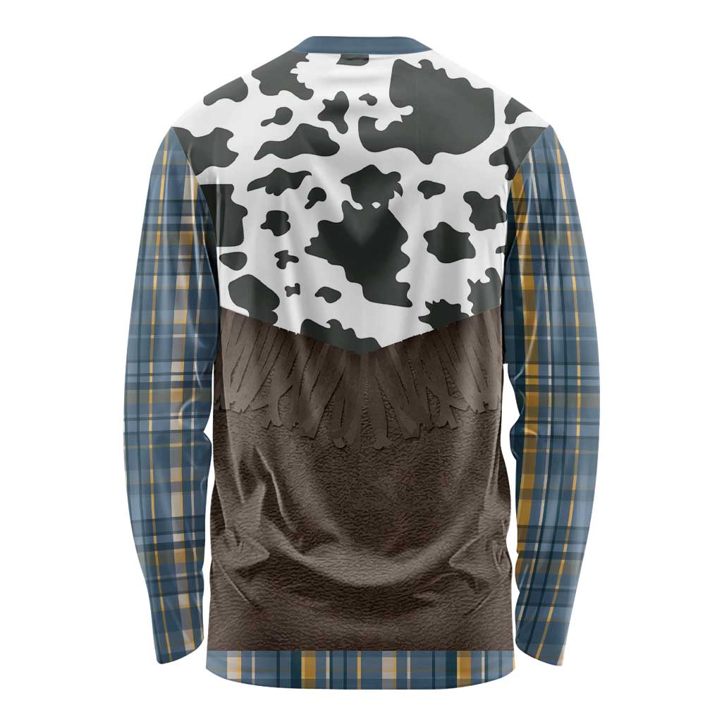 Cowboy Vest Costume Long Sleeve Shirt Blue Yellow Plaid Pattern - Wonder Print Shop