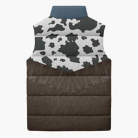 Cowboy Vest Costume Sleeveless Puffer Jacket Blue Yellow Plaid Pattern - Wonder Print Shop