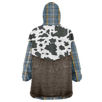 Cowboy Vest Costume Wearable Blanket Hoodie Blue Yellow Plaid Pattern - Wonder Print Shop