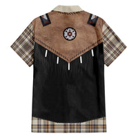 Western Cowboy Vest Style Hawaiian Shirt Brown Beige Plaid Pattern - Wonder Print Shop