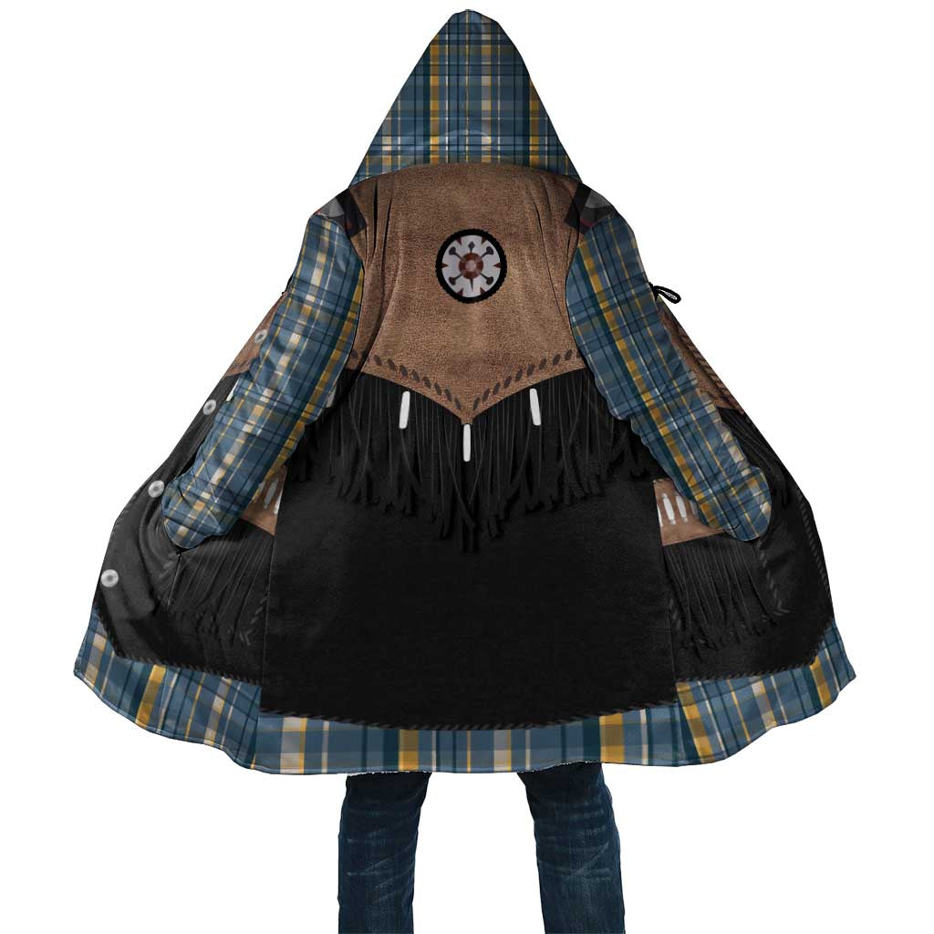 Western Cowboy Vest Style Cloak Blue Yellow Plaid Pattern - Wonder Print Shop