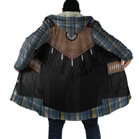 Western Cowboy Vest Style Cloak Blue Yellow Plaid Pattern - Wonder Print Shop