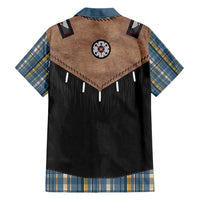 Western Cowboy Vest Style Hawaiian Shirt Blue Yellow Plaid Pattern - Wonder Print Shop