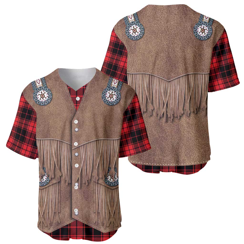 Retro Black Red Plaid Baseball Jersey Western Cowboy Vest Costume - Wonder Print Shop