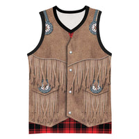 Retro Black Red Plaid Basketball Jersey Western Cowboy Vest Costume - Wonder Print Shop