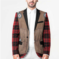 Retro Black Red Plaid Blazer Western Cowboy Vest Costume - Wonder Print Shop