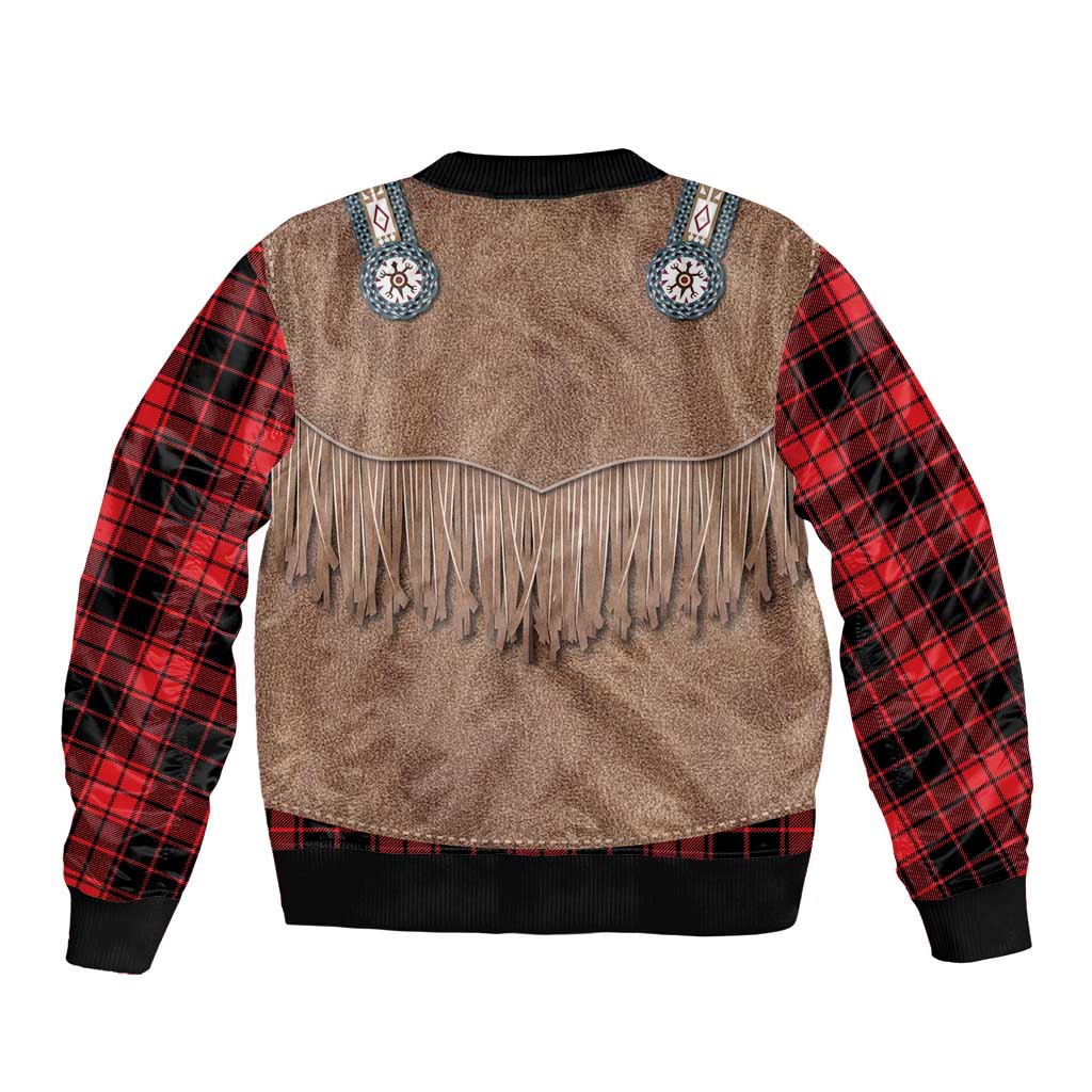 Retro Black Red Plaid Bomber Jacket Western Cowboy Vest Costume - Wonder Print Shop