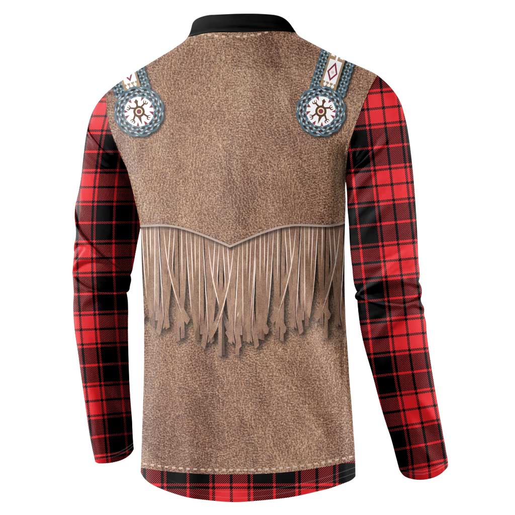 Retro Black Red Plaid Button Sweatshirt Western Cowboy Vest Costume - Wonder Print Shop