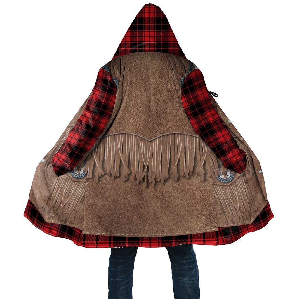 Retro Black Red Plaid Cloak Western Cowboy Vest Costume - Wonder Print Shop