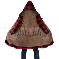 Retro Black Red Plaid Cloak Western Cowboy Vest Costume - Wonder Print Shop
