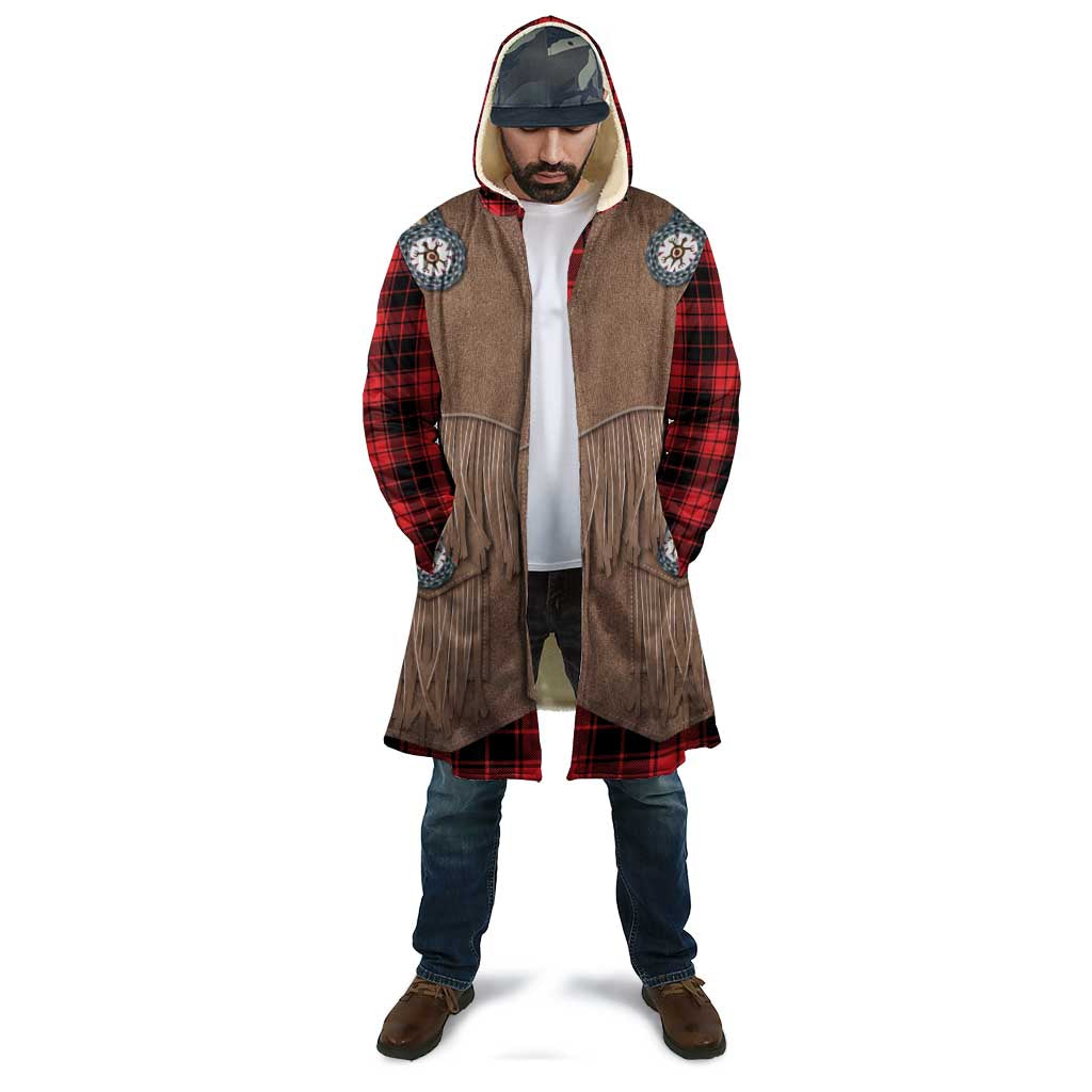 Retro Black Red Plaid Cloak Western Cowboy Vest Costume - Wonder Print Shop