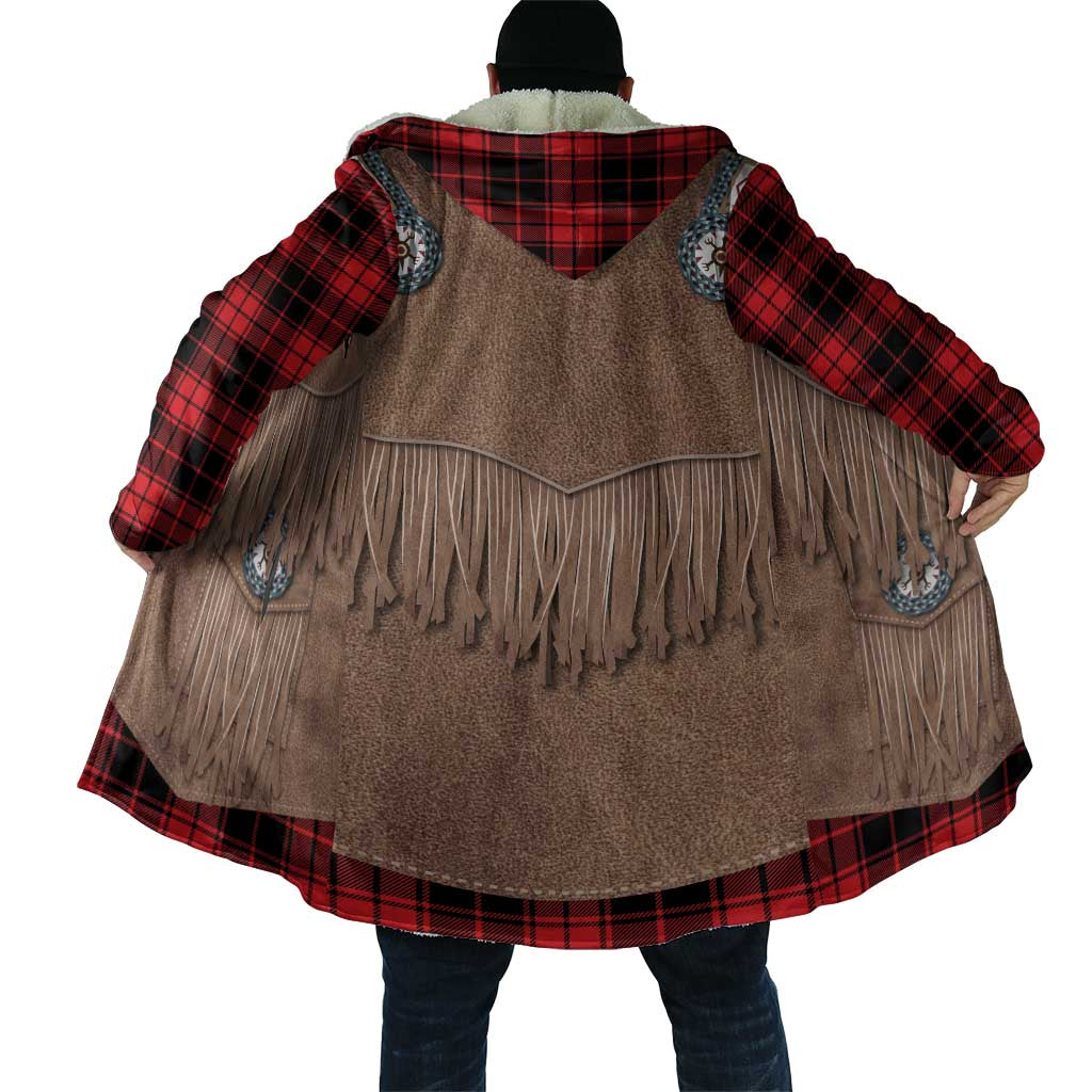 Retro Black Red Plaid Cloak Western Cowboy Vest Costume - Wonder Print Shop