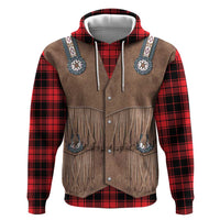 Retro Black Red Plaid Hoodie Western Cowboy Vest Costume - Wonder Print Shop