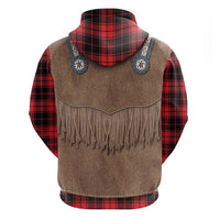 Retro Black Red Plaid Hoodie Western Cowboy Vest Costume - Wonder Print Shop