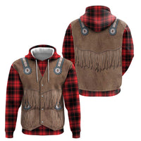 Retro Black Red Plaid Hoodie Western Cowboy Vest Costume - Wonder Print Shop