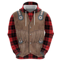 Retro Black Red Plaid Hoodie Western Cowboy Vest Costume - Wonder Print Shop