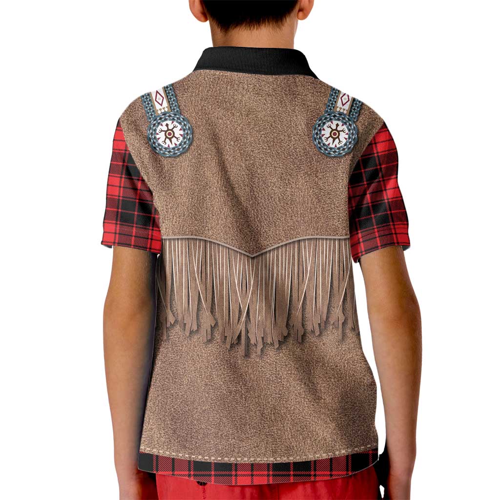 Retro Black Red Plaid Kid Polo Shirt Western Cowboy Vest Costume - Wonder Print Shop