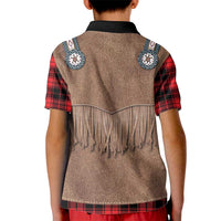 Retro Black Red Plaid Kid Polo Shirt Western Cowboy Vest Costume - Wonder Print Shop
