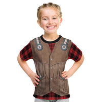 Retro Black Red Plaid Kid T Shirt Western Cowboy Vest Costume - Wonder Print Shop