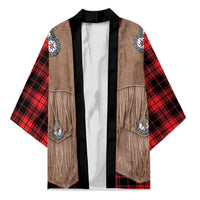 Retro Black Red Plaid Kimono Western Cowboy Vest Costume - Wonder Print Shop