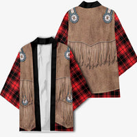 Retro Black Red Plaid Kimono Western Cowboy Vest Costume - Wonder Print Shop