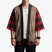 Retro Black Red Plaid Kimono Western Cowboy Vest Costume - Wonder Print Shop
