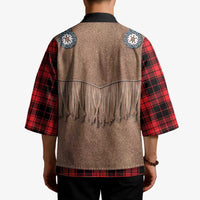 Retro Black Red Plaid Kimono Western Cowboy Vest Costume - Wonder Print Shop