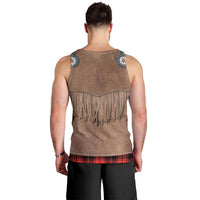 Retro Black Red Plaid Men Tank Top Western Cowboy Vest Costume - Wonder Print Shop