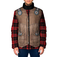 Retro Black Red Plaid Padded Jacket Western Cowboy Vest Costume - Wonder Print Shop