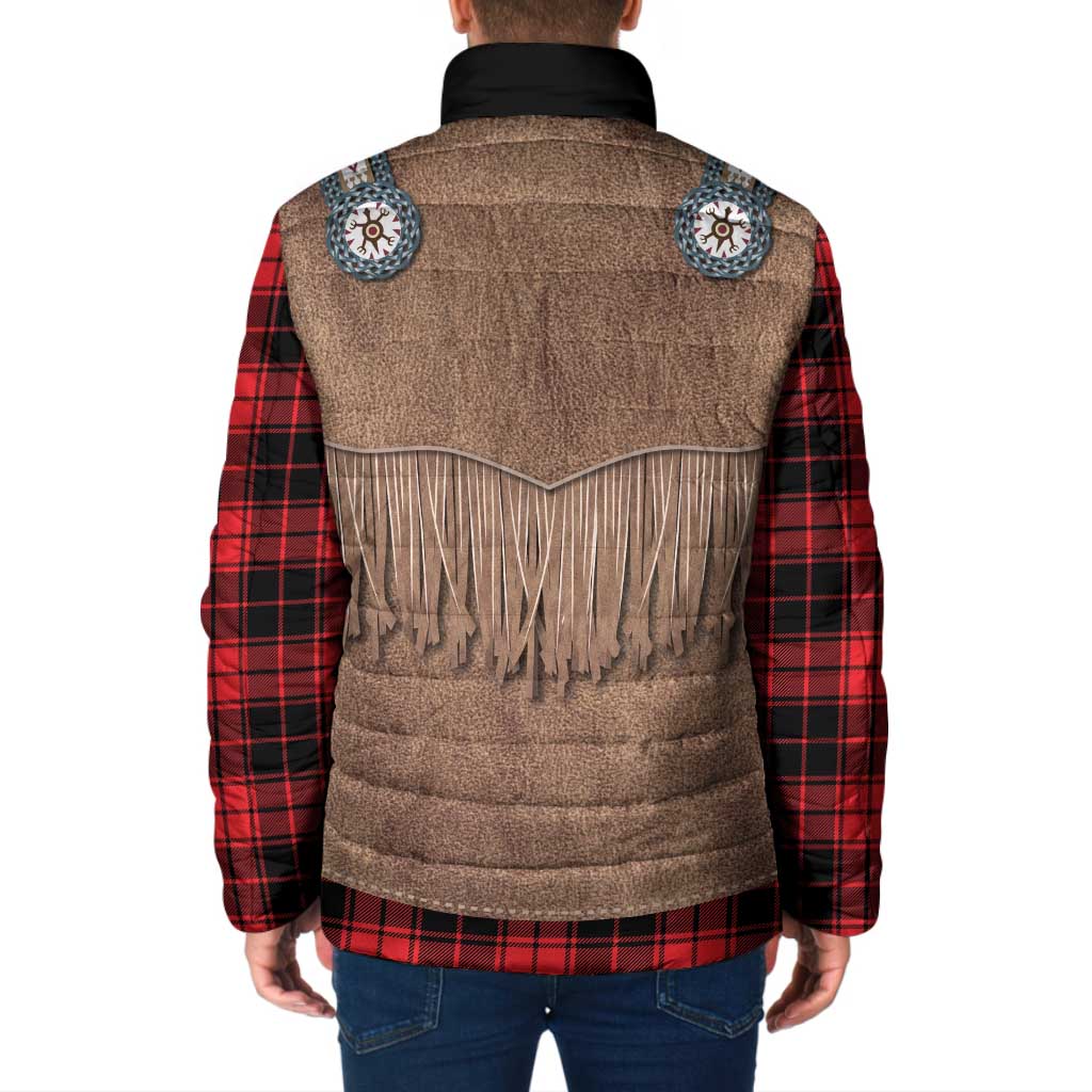 Retro Black Red Plaid Padded Jacket Western Cowboy Vest Costume - Wonder Print Shop