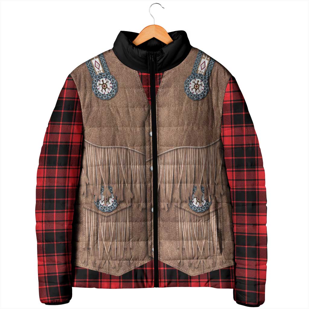 Retro Black Red Plaid Padded Jacket Western Cowboy Vest Costume - Wonder Print Shop