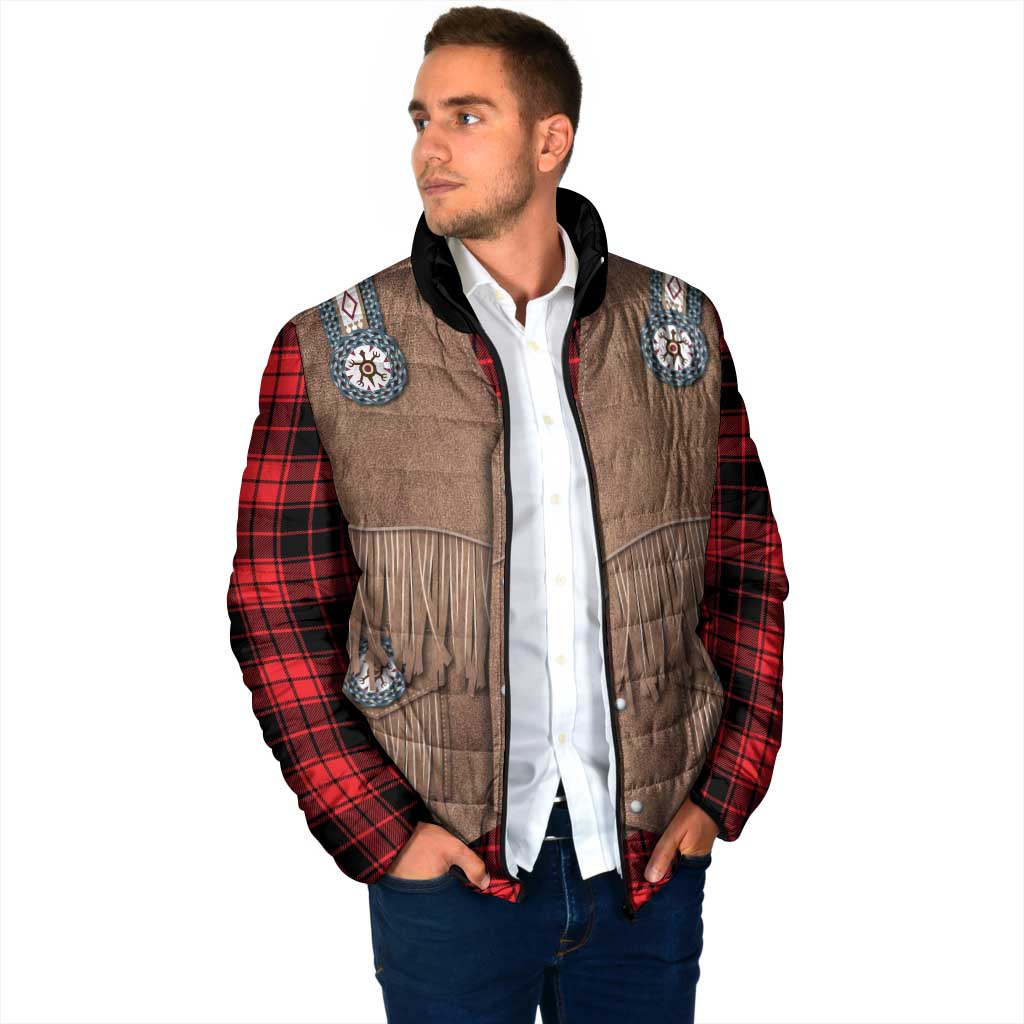 Retro Black Red Plaid Padded Jacket Western Cowboy Vest Costume - Wonder Print Shop