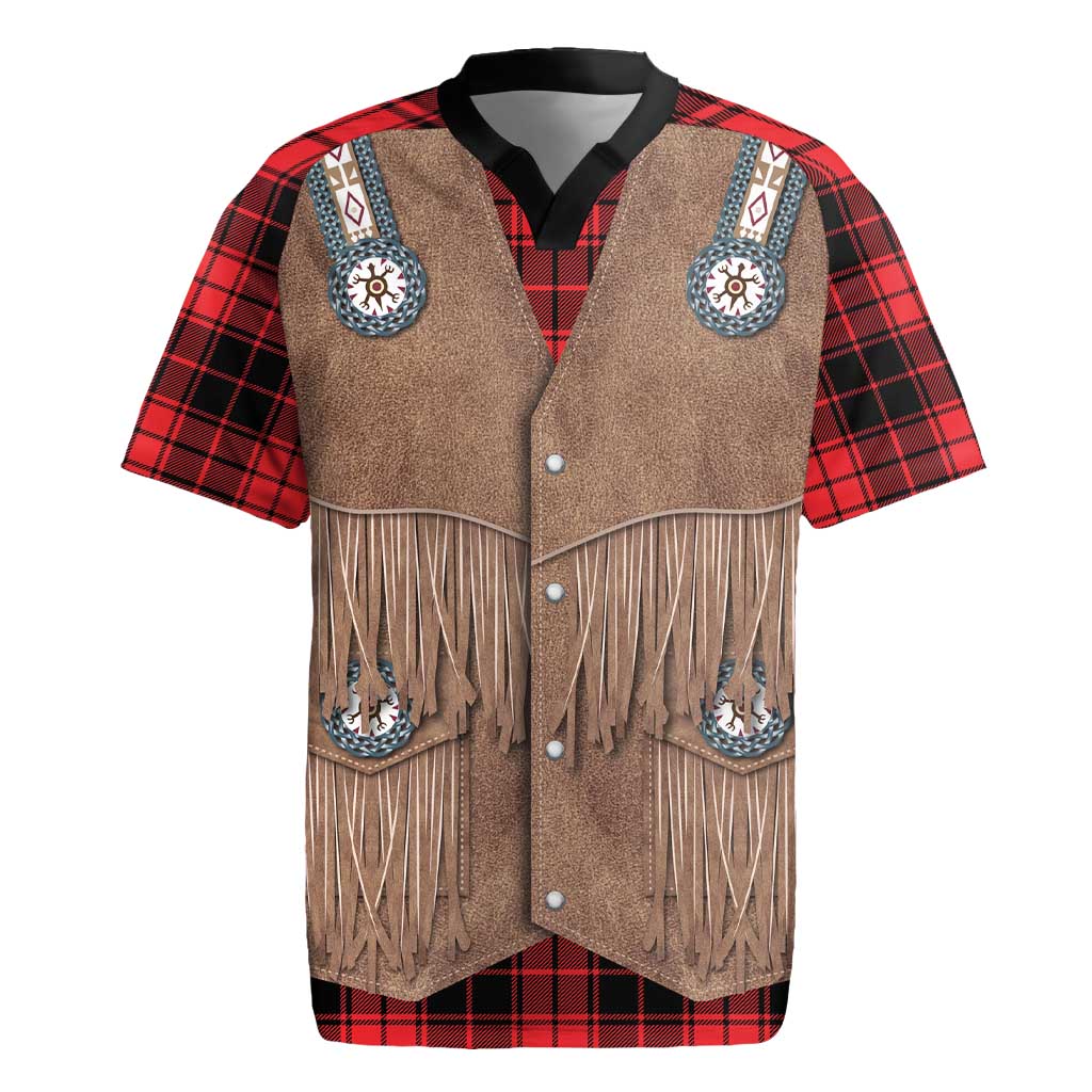 Retro Black Red Plaid Rugby Jersey Western Cowboy Vest Costume - Wonder Print Shop