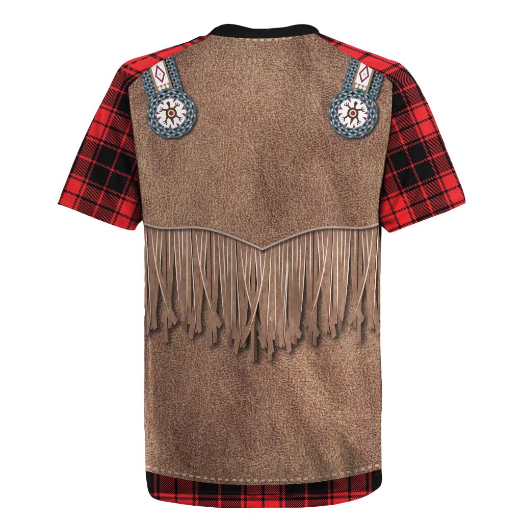 Retro Black Red Plaid Rugby Jersey Western Cowboy Vest Costume - Wonder Print Shop