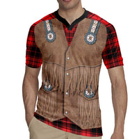 Retro Black Red Plaid Rugby Jersey Western Cowboy Vest Costume - Wonder Print Shop