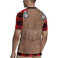 Retro Black Red Plaid Rugby Jersey Western Cowboy Vest Costume - Wonder Print Shop