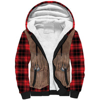 Retro Black Red Plaid Sherpa Hoodie Western Cowboy Vest Costume - Wonder Print Shop