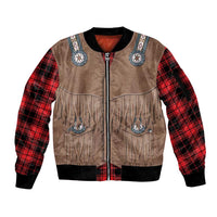 Retro Black Red Plaid Sleeve Zip Bomber Jacket Western Cowboy Vest Costume - Wonder Print Shop