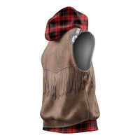 Retro Black Red Plaid Sleeveless Hoodie Western Cowboy Vest Costume - Wonder Print Shop