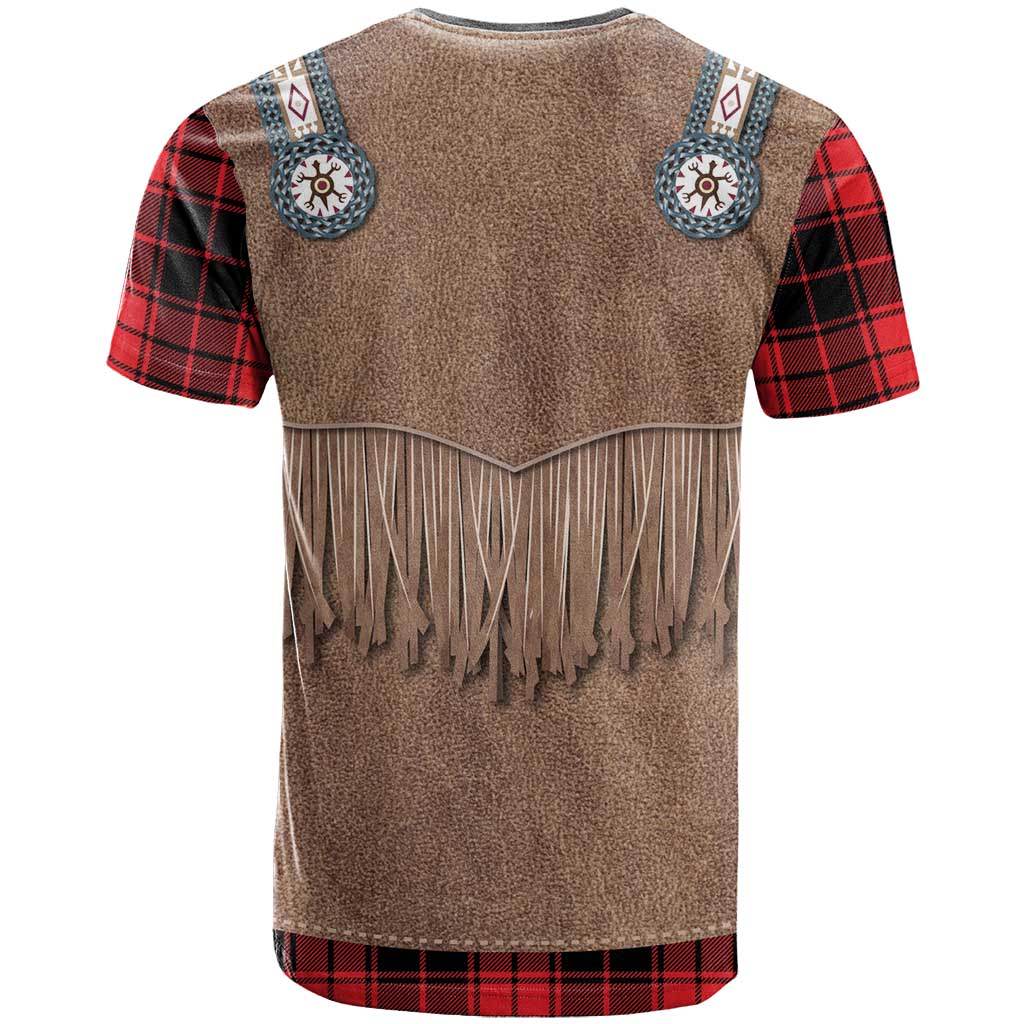 Retro Black Red Plaid T Shirt Western Cowboy Vest Costume - Wonder Print Shop