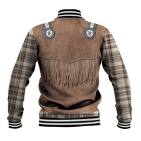 Retro Brown Beige Plaid Baseball Jacket Western Cowboy Vest Costume - Wonder Print Shop