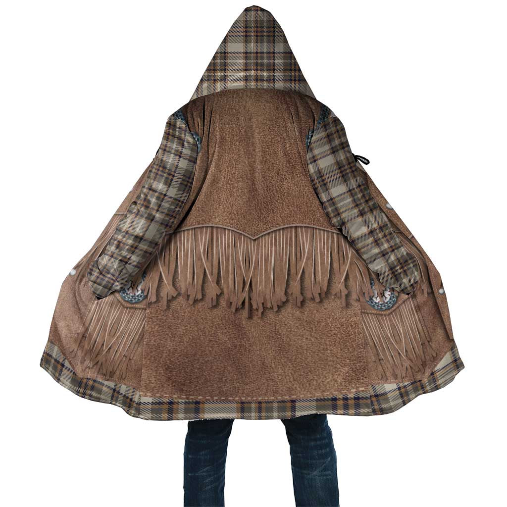 Retro Brown Beige Plaid Cloak Western Cowboy Vest Costume - Wonder Print Shop
