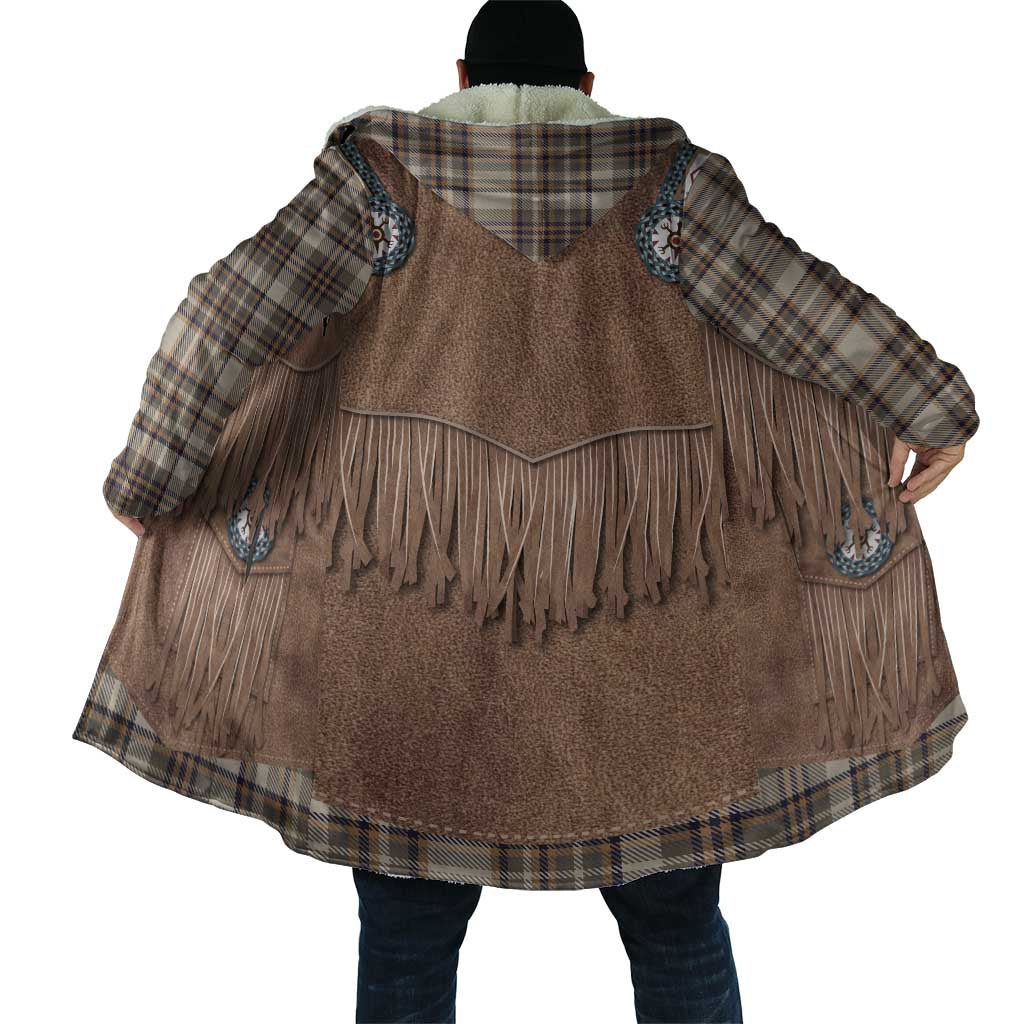 Retro Brown Beige Plaid Cloak Western Cowboy Vest Costume - Wonder Print Shop