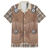 Retro Brown Beige Plaid Hawaiian Shirt Western Cowboy Vest Costume - Wonder Print Shop
