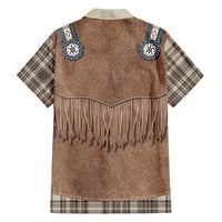 Retro Brown Beige Plaid Hawaiian Shirt Western Cowboy Vest Costume - Wonder Print Shop