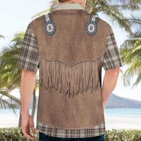 Retro Brown Beige Plaid Hawaiian Shirt Western Cowboy Vest Costume - Wonder Print Shop