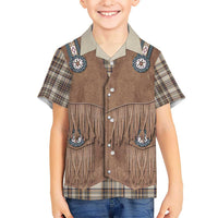 Retro Brown Beige Plaid Hawaiian Shirt Western Cowboy Vest Costume - Wonder Print Shop
